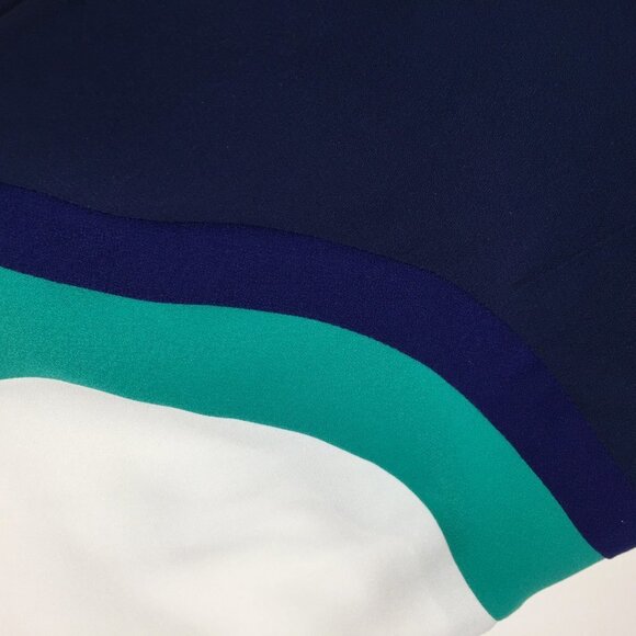 John John Black Wide Leg Colorblock 80s 90s Lightweight Striped High-Waist Pants - Picture 7 of 9